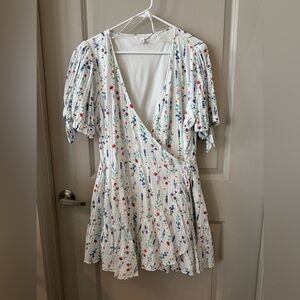 LC Lauren Conrad White Floral Mini Dress